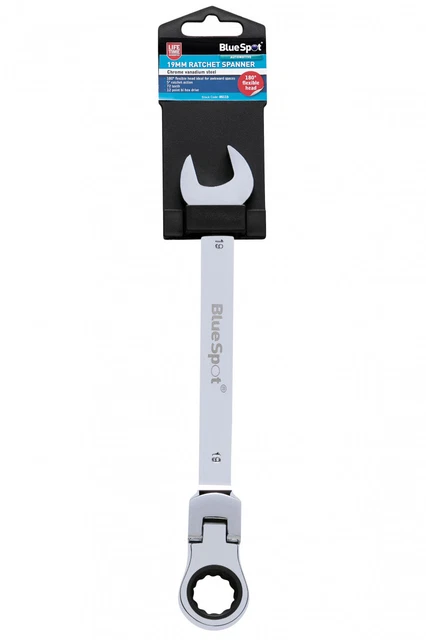 19 MM Clé à Cliquet à Tête Flexible 180 Degrés - Avec Garantie à Vie