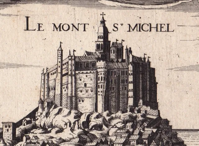Vue XVIIe Abbaye Mont Saint Michel Manche Normandie Abbey Abbazia Abtei 3