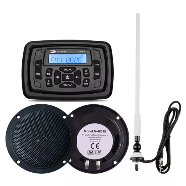 MARINE WATERPROOF SPEAKERS and Boat Bluetooth Stereo Radio Kit