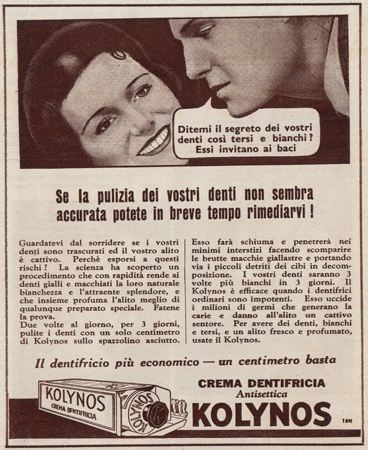 V3248 KOLYNOS toothpaste cream - 1933 vintage advertising - Vintage advertising