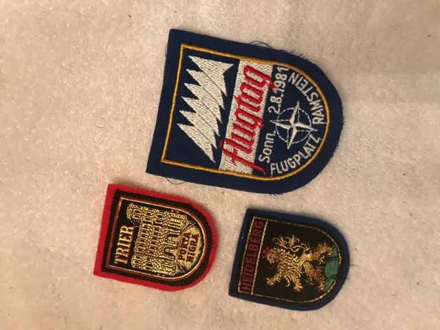 3 Germany Patches Flugtag 1981 And Trier And Heidelberg Military