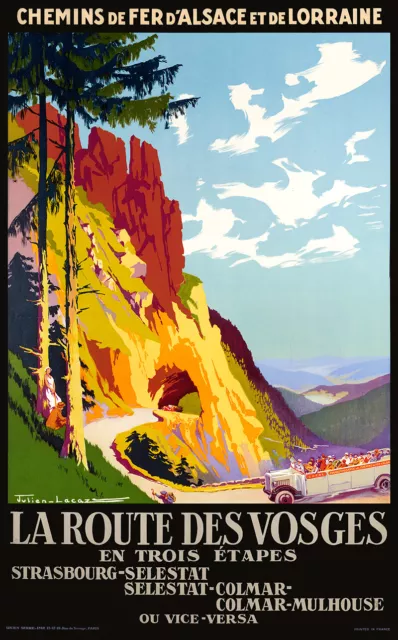 Affiche chemin de fer Alsace-Lorraine - La Route des Vosges (DR*)