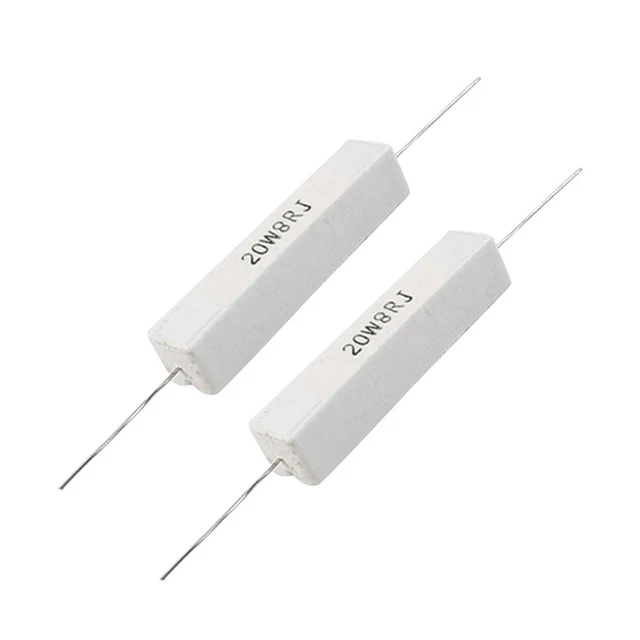 2 Pcs Wire Wound Ceramic Cement Resistor 8 Ohm 20W 5% G5X5