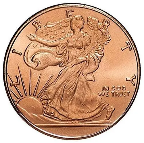 1 Ounce Walking Liberty 1 oz Copper Round 0.999 Fine US Seller [Uncirculated]