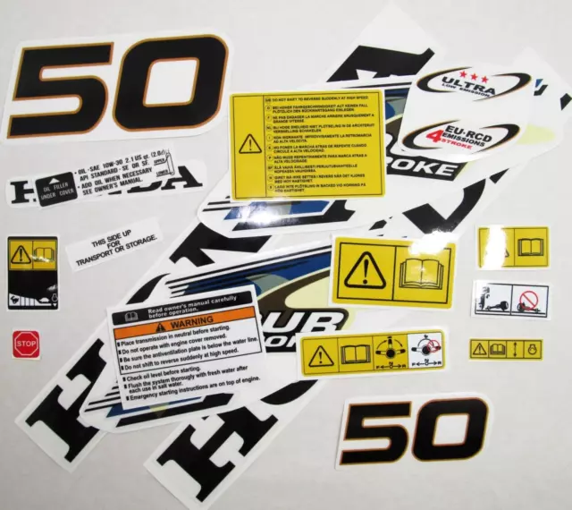 For HONDA 50 outboard BF 50. Vinyl decal set from BOAT-MOTO stickers. kit decals