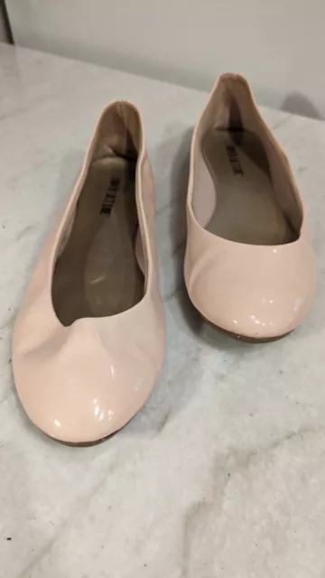 Lower East Side Ballet Flats Womens 9.5M Pink Slip On Casual Patent Leather