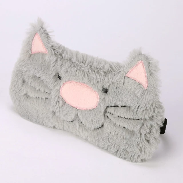 Schlafbrille Schlafmaske Augenmaske KATZE flauschig weich NEU