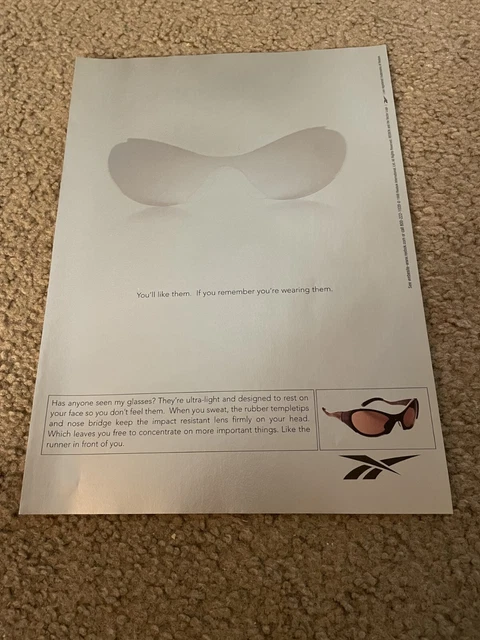 Vintage 1999 ADIDAS SUNGLASSES PRINT AD 1990s