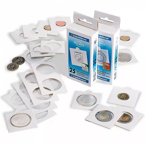 Cartones para monedas TACK 32,5 mm, para grapar, paquete de 1000