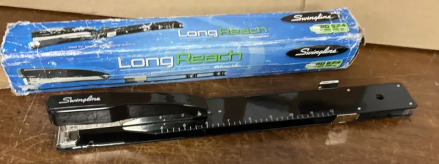 Stapler Long Reach Full Swingline  Strip 20-Sheet Capacity Black 34121 Used