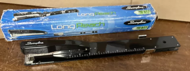 Stapler Long Reach Full Swingline  Strip 20-Sheet Capacity Black 34121 Used