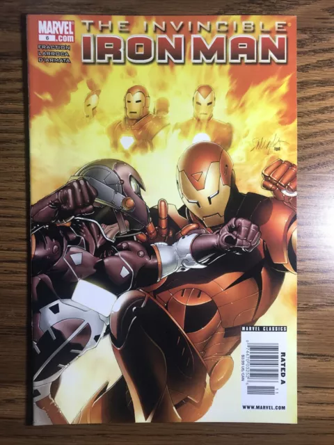 INVINCIBLE IRON MAN 6 RARE NEWSSTAND Salvador Larroca Cover MARVEL COMICS 2008