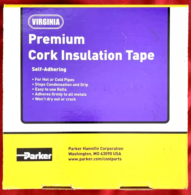 Virginia Premium Cork Insulation Tape 1/8" x 2" x 30' 475291 NIB