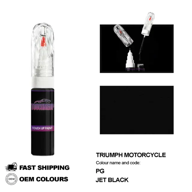 Para Modelos Triumph Jet Black Pg Pintura De Retoque Pluma Pincel Kit De...
