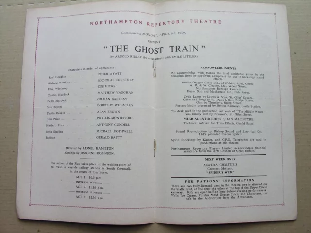 1959 THE GHOST TRAIN Arnold Ridley Phyllis Montefiore Nicholas Courtney NORTHANT