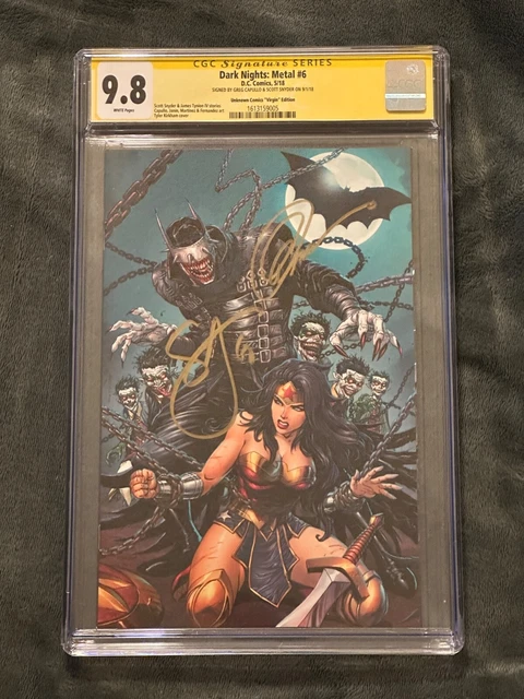 Batman Dark Knights Metal 6 Kirkham Virgin Variant CGC SS X2 9.8 vs Wonder Woman