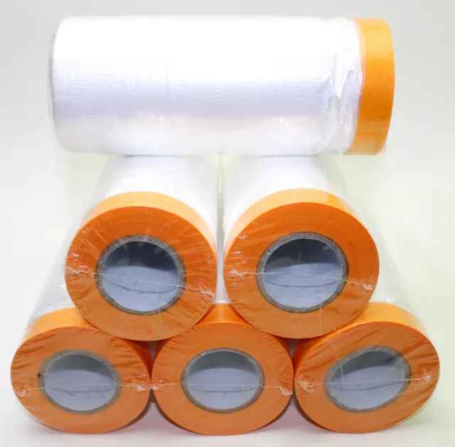 Pre-Taped Plastic Masking Film Roll 1/2" Masking Tape (42" X 65') Painters Auto