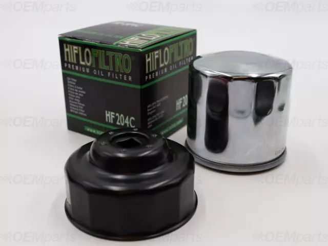 HiFlo Chrome Oil Filter And Oil Filter Wrench HONDA CBF 600 (2008-2013)