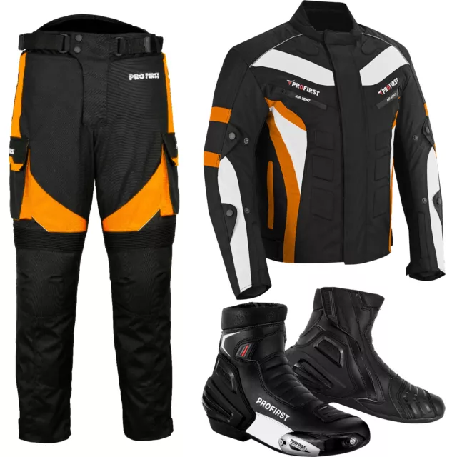 Motorcycle Racing Suits Cordura Textile Waterproof Suit Motorbike Leather Boots