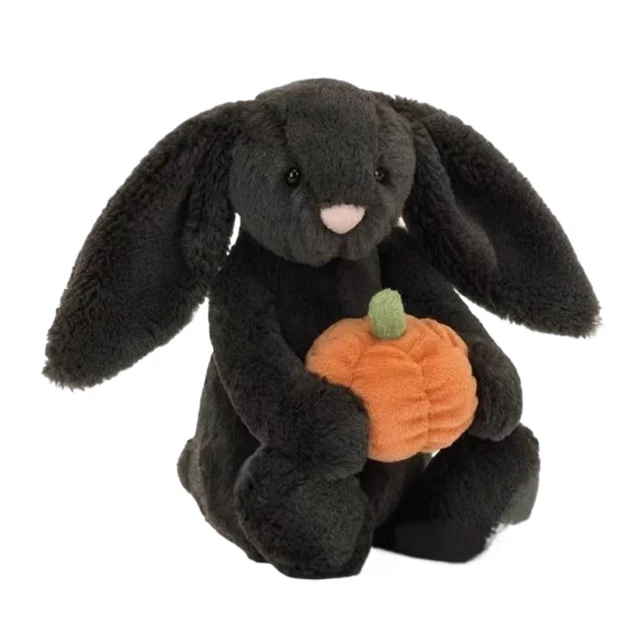 JELLY CAT HALLOWEENBASHFUL Pumpkin Bunny Darkened Evil Rabbit Doll ...