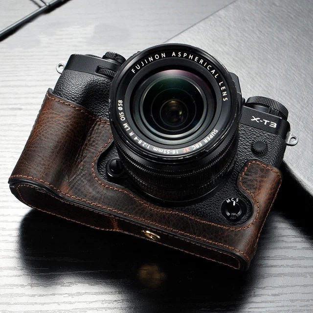 Handmade Genuine Leather Camera Case Bag Half Body For Fujifilm XT3 XT2 XT-3