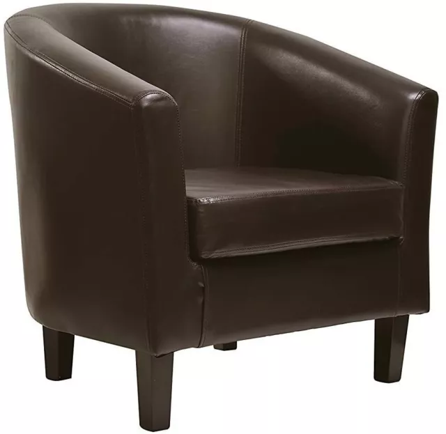 Faux Leather Tub Chair Armchair club Chair Dining Living Room & Cafe 2 Colour