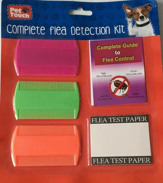 Flea Detection Kit Fine Tooth Comb Head Lice Pet Cat Dog Flee Nit Eggs Brush