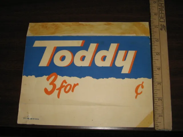 OVALTINE 1940s grocery store shelf talker display TODDY hot instant cocoa