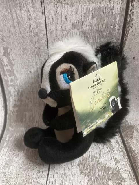 Disney Bambi 2 Flower The Skunk 5.5” Promotional Plush Soft Toy - New With Tags