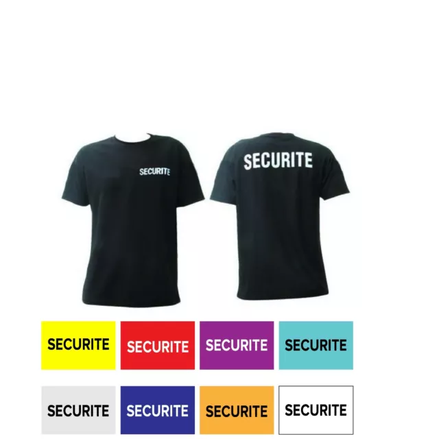 T-shirt SECURITE NOIR/BLANC/ROUGE/ORANGE/BLEU NUIT/CIEL/GRIS/JAUNE RECO-VERSO