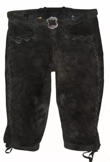 Ginocchia da uomo - PANTALONI IN PELLE / pantaloni folcloristici in verde scuro circa 48-50