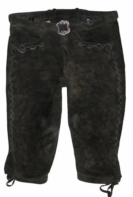Uomo- Kniebund- Pantaloni IN Pelle/Pantaloni Costume Scuro Verde Circa Tgl 48-50