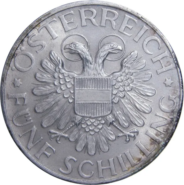 Austria 1936 5 Shillings Silver High Grade Mint Condition