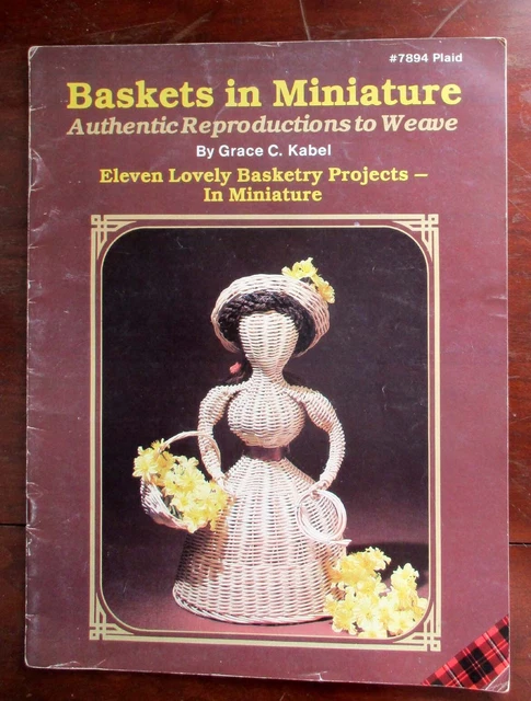 Cómo Hacer Cestas Miniatura Libro Casa de Muñecas Escala Instrucción Ilustrada a Cuadros