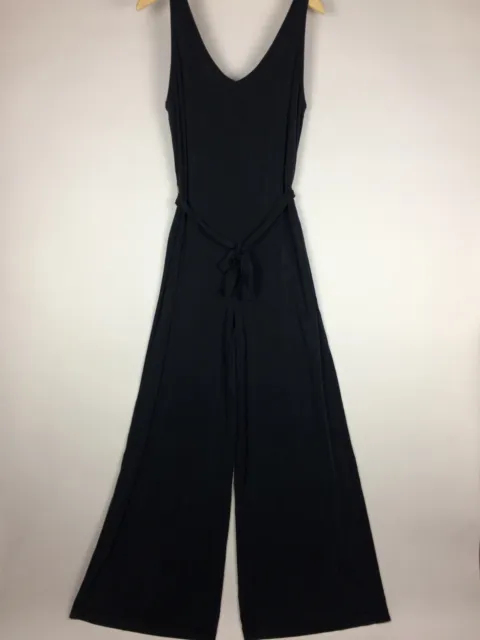 Lululemon Principal Dancer Jumpsuit Size 8 Black V-Neck Wide Leg Cupro