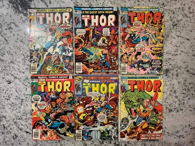 Lot Of 6 Mighty Thor Marvel Comic Books # 238 250 252 254 255 257 Avengers J910