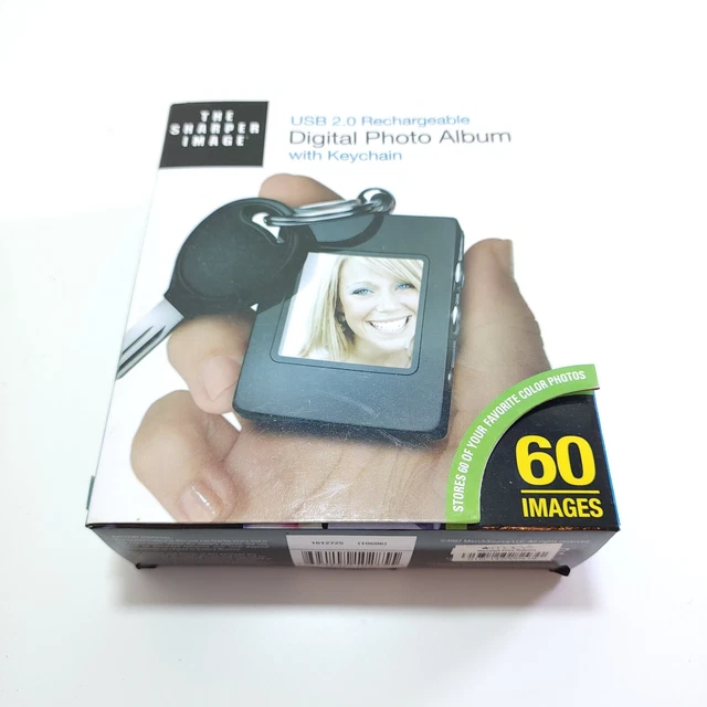 The Sharper Image Keychain Album, USB 2.0 Rechargeable Digital Photo Album