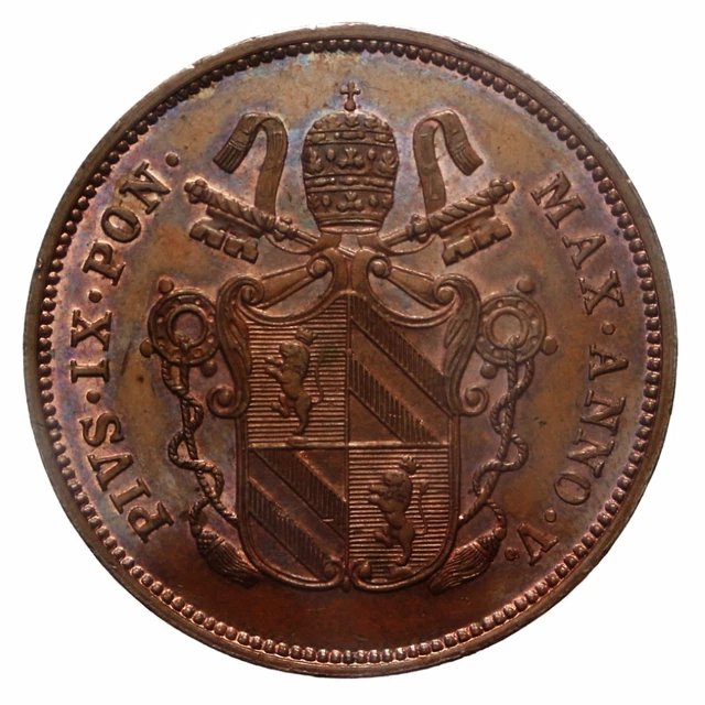 PIO IX - 2 Baiocchi -Cu- 1850 An. IV Roma - FDC fondi Speculari