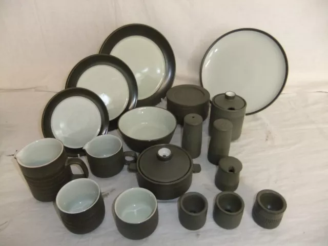 c4 Pottery Denby Chevron - vintage plates, bowls, jugs, pots, various sizes 1B4A