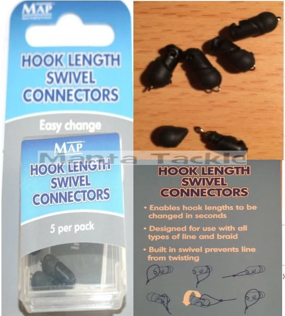 NEW 25 X Quick Change MAP Hook Length SWIVEL CONNECTORS 5pk Feeder