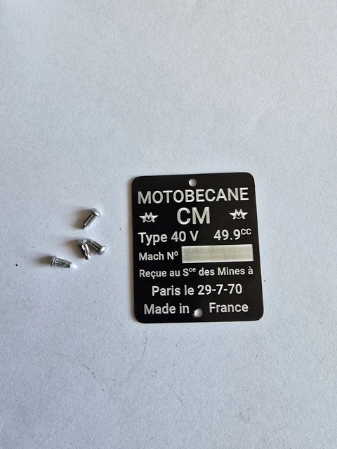 Plaque Motobecane Z22C 1954 – Collection Vélo / Moto Ancienne