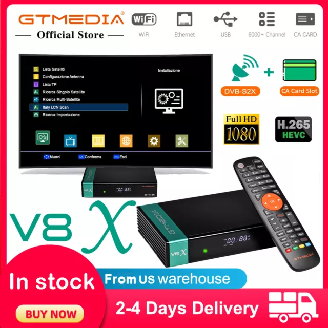 GTMEDIA V8X Digital Satellite Receiver FTA DVB-S/S2/S2X PVR Sat TV Tuner Decoder