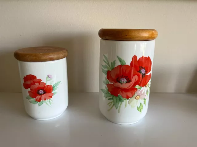 Royal Worcester Poppies Kitchen Storage Jars