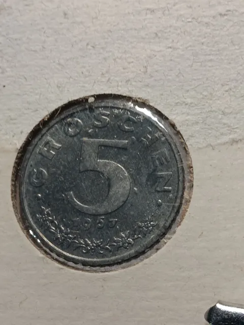 1967  Austria 5 Groschen Coin PROOF  ( Low Mintage )  Rare World Coin   N/229