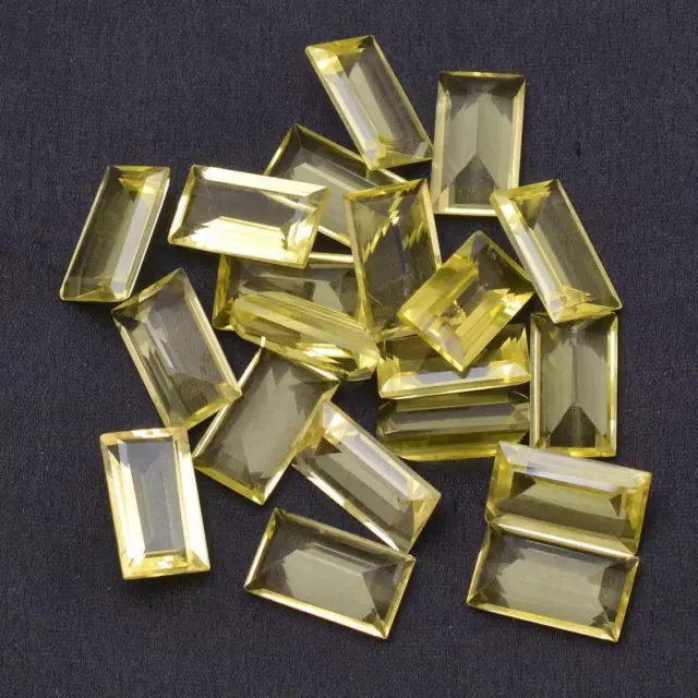 Fin Naturel Citron Quartz 7x9mm Pour 8x10mm Octogone Facettes Coupe Libre Gemmes