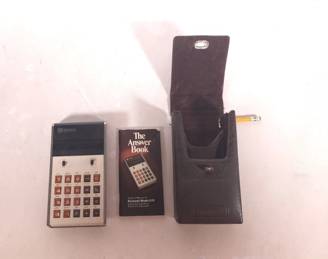 Ancienne calculatrice Rockwell 63R avec sa housse et son livret | Rakuten