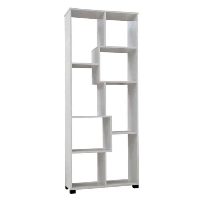 Bibliothèque en Bois Blanc Design Moderne Étagère Portable Shabby Chic GG-2191