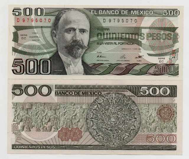 Mexico 500 Pesos 1984 Pick 79B Unc