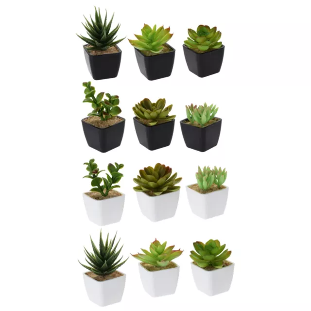 Artificial Plants in Pots Faux Succulents Mini Plant Home Office Indoor Décor 3x