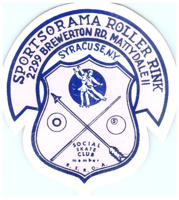 ORIGINAL VINTAGE 1940S Roller Skating Rink Sticker Syracuse NY Club s20